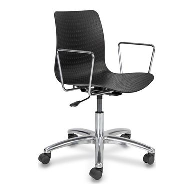 chais siyah alüminyum yıldız ayak krom kol şef koltuğu