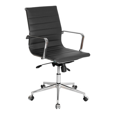 magdala krom ayaklı derili şef koltuğu