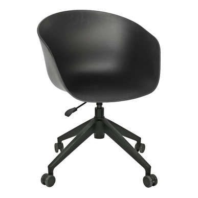 massive siyah plastik gövde 4lü plastik ayak tekerlekli çalışma koltuğu