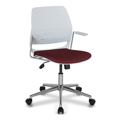 neck beyaz plastik gövde kollu çalışma koltuğu