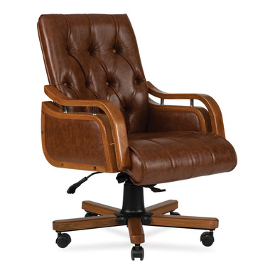 römis ahşap kol ayak derili toplantı koltuğu - küçük detay görsel 2