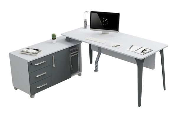 centra modern sol etajerli personel masası 160cm