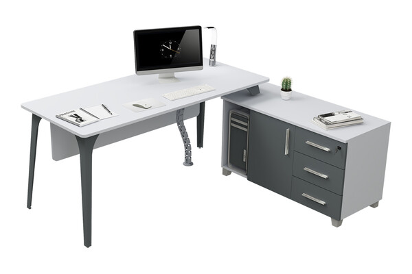 centra sağ etajerli personel masası 180cm