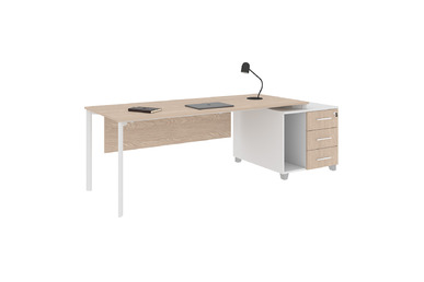 eflorant sağ etajerli metal ayaklı 200cm çalışma masası