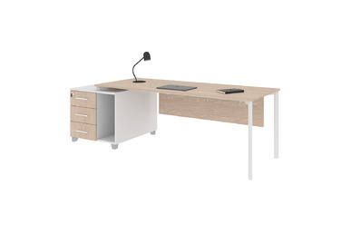 eflorant sol etajerli metal ayaklı 180cm çalışma masası