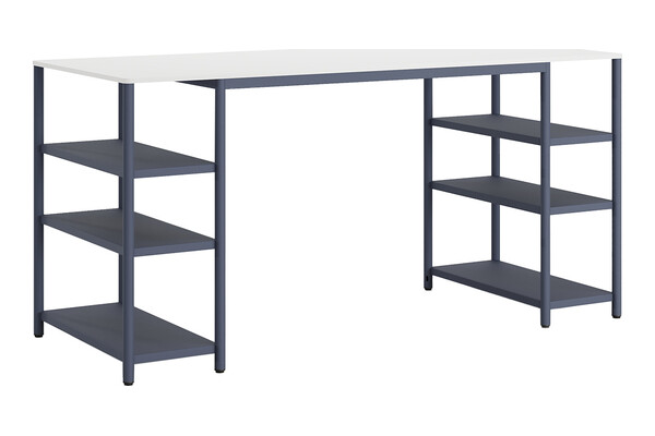 jala modern çift yönlü raflı masa