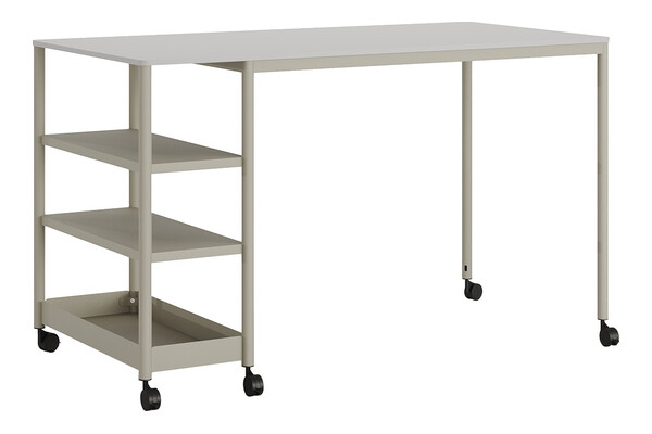 jala modern tekerlekli raflı masa 180x70cm