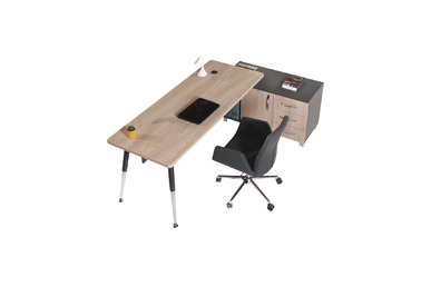 toucher etajerli metal ayaklı yönetici masası 200cm