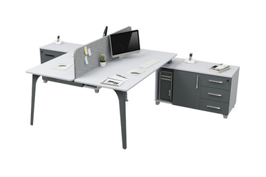 centrawork kumaş seperatör ikili etajerli  personel masası 180cm