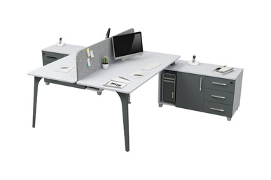 centrawork kumaş seperatör ikili etajerli  personel masası 200cm