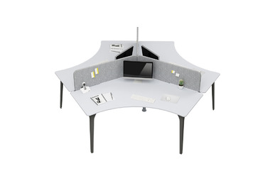 centrawork kumaş seperatörlü üçlü çalışma masası