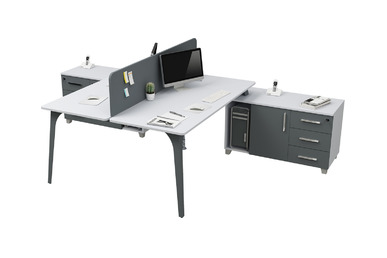 centrawork melamin seperatör ikili etajerli  personel masası 160cm