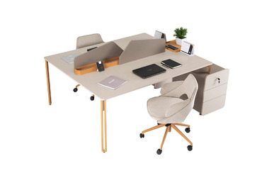 Diona Etajerli Ikili Çalışma Masası 185cm - küçük detay görsel 2 - Çoklu Çalışma Masaları