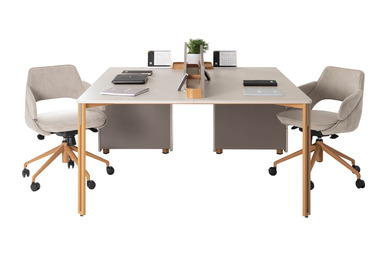 Diona Etajerli Ikili Çalışma Masası 205cm - küçük detay görsel 3 - Çoklu Çalışma Masaları