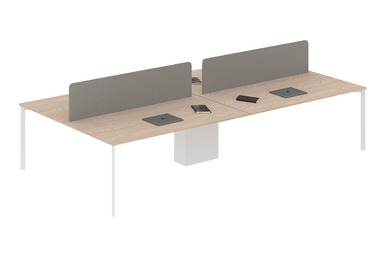 Eflorant Kumaş Seperatörlü 360cm Çalışma Grubu - Çoklu Çalışma Masaları