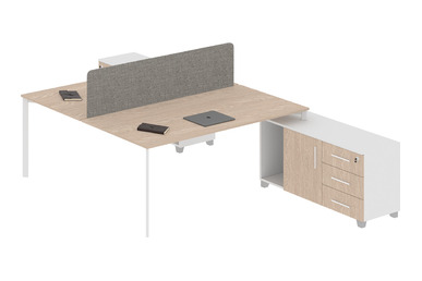 Eflorant Modern Kumaş Seperatörlü 200cm Çalışma Grubu - Çoklu Çalışma Masaları