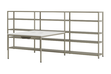 Jala Modern Kitaplıklı Ikili Çalışma Grubu 160cm - küçük detay görsel 2 - Çoklu Çalışma Masaları