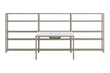 Jala Modern Kitaplıklı Ikili Çalışma Grubu 180cm - Çoklu Çalışma Masaları