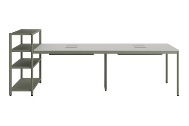 Jala Raflı Dörtlü Çalışma Masası 320cm - küçük detay görsel 2 - Çoklu Çalışma Masaları
