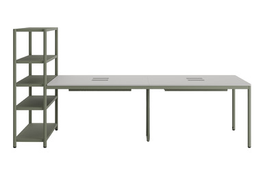 Jala Raflı Dörtlü Ofis Çalışma Masası 320cm - küçük detay görsel 2 - Çoklu Çalışma Masaları