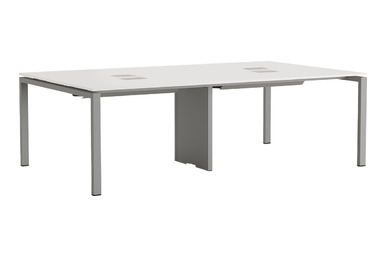 Ostiawork Modern Metal Ayaklı Dörtlü Workstation 320Cm - Çoklu Çalışma Masaları