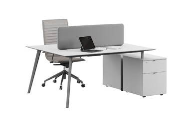 Ploiwork Sac Raylı Kesonlu Ikili Çalışma Masası 142cm - Çoklu Çalışma Masaları
