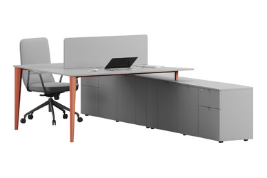 Powerwork Silver 160cm Etajerli Ikili Workstation 162cm - Çoklu Çalışma Masaları