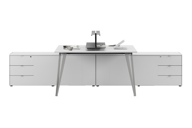 Sablework Tin 160cm Etajerli Çalışma Grubu 202cm - Çoklu Çalışma Masaları