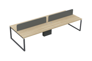 Tamarawork Ahşap Seperatör Dörtlü Çalışma Masası 360cm - Çoklu Çalışma Masaları