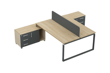 Tamarawork Etajerli Melamin Panel Ikili Çalışma Masası 180cm - Çoklu Çalışma Masaları