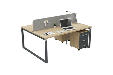 tamarawork metal ayaklı ikili kumaş panel çalışma masası 140cm - küçük detay görsel 2