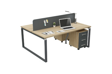 tamarawork metal ayaklı ikili melamin panel çalışma masası 140cm - küçük detay görsel 2