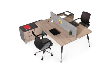 Toucher 180cm Ikili Masa 18mm Kumaş Kaplamalı Separatör - Çoklu Çalışma Masaları