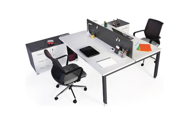 toung etajerli melamin seperatörlü ikili workstation 180cm