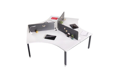 Toung Üçlü Masa 280cm Melamin Seperatör - Çoklu Çalışma Masaları