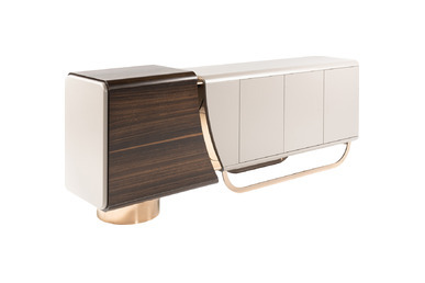 noona ahşap kaplamalı modern makam dolabı - küçük detay görsel 2