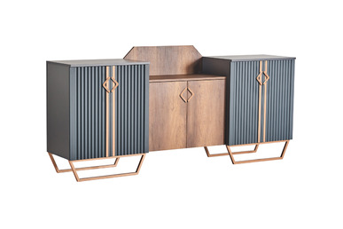 strom metalik renkli ayaklı yönetici dolabı