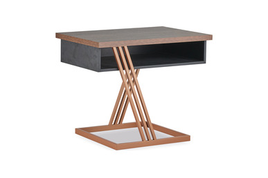 Tunç Şık Metal Ayaklı Yönetici Etajeri - Etajerler