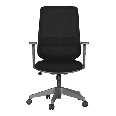 Nesoty Gri Plastik Gövde Ayarlı Kol Plastik Toplantı Koltuğu - Fileli Çalışma Koltukları