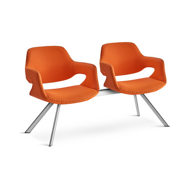 Wick Krom Ayak Modern Ikili Bekleme Koltuğu - Ikili Bekleme Koltukları
