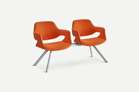Wick Krom Ayak Modern İkili Bekleme Koltuğu