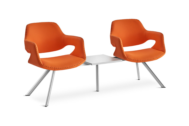 Wick Krom Ayak Modern İkili Sehpalı Bekleme Koltuğu