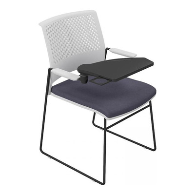 Settle Beyaz Gövde Boyalı Ayak Yazı Tablalı Bekleme Koltuğu - Konferans Sandalyeleri