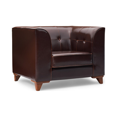 Bolvina Deri Döşemeli Kapitoneli Ahşap Ayak Tekli Kanepe - küçük detay görsel 2 - Makam Kanepeleri