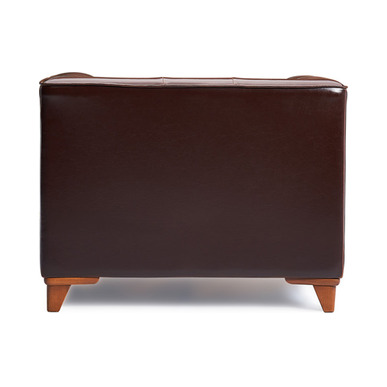 Bolvina Deri Döşemeli Kapitoneli Ahşap Ayak Tekli Kanepe - küçük detay görsel 4 - Makam Kanepeleri