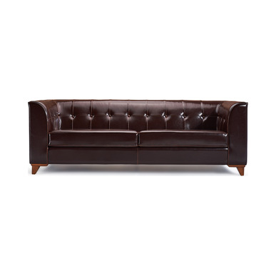 Bolvina Deri Döşemeli Kapitoneli Ahşap Ayak Üçlü Kanepe - küçük detay görsel 2 - Makam Kanepeleri