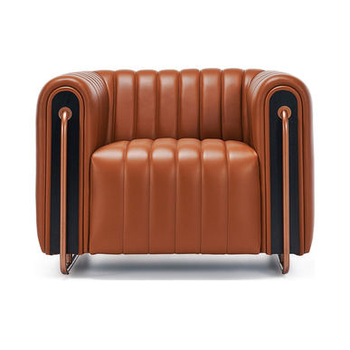 Depth Deri Döşemeli Metal Tasarım Tekli Kanepe - Makam Kanepeleri