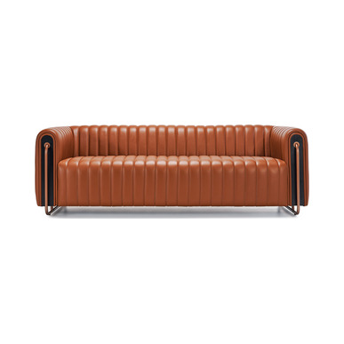Depth Deri Döşemeli Metal Tasarım Üçlü Kanepe - Makam Kanepeleri