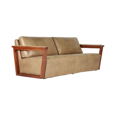 Madera Ahşap Kol Ayak Üçlü Ofis Kanepesi - Makam Kanepeleri