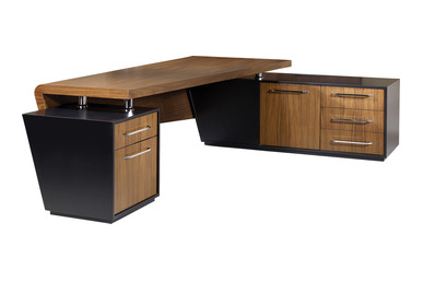 Fame Etajerli Makam Masası 300cm - küçük detay görsel 3 - Makam Masaları